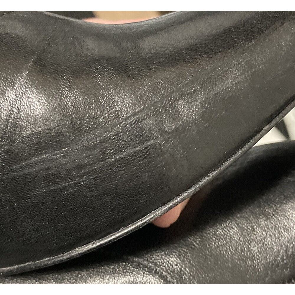 ROBERT CLERGERIE Black Leather Bead Studded Block Heel Ankle Booties Boots 37.5 - Picture 8 of 9